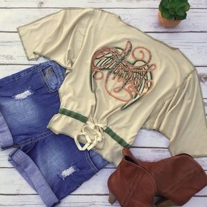 Angel Crop Top with Drawstrings Made in France